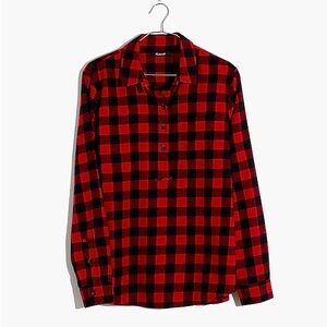 Madewell Flannel Popover Shirt in Buffalo Check